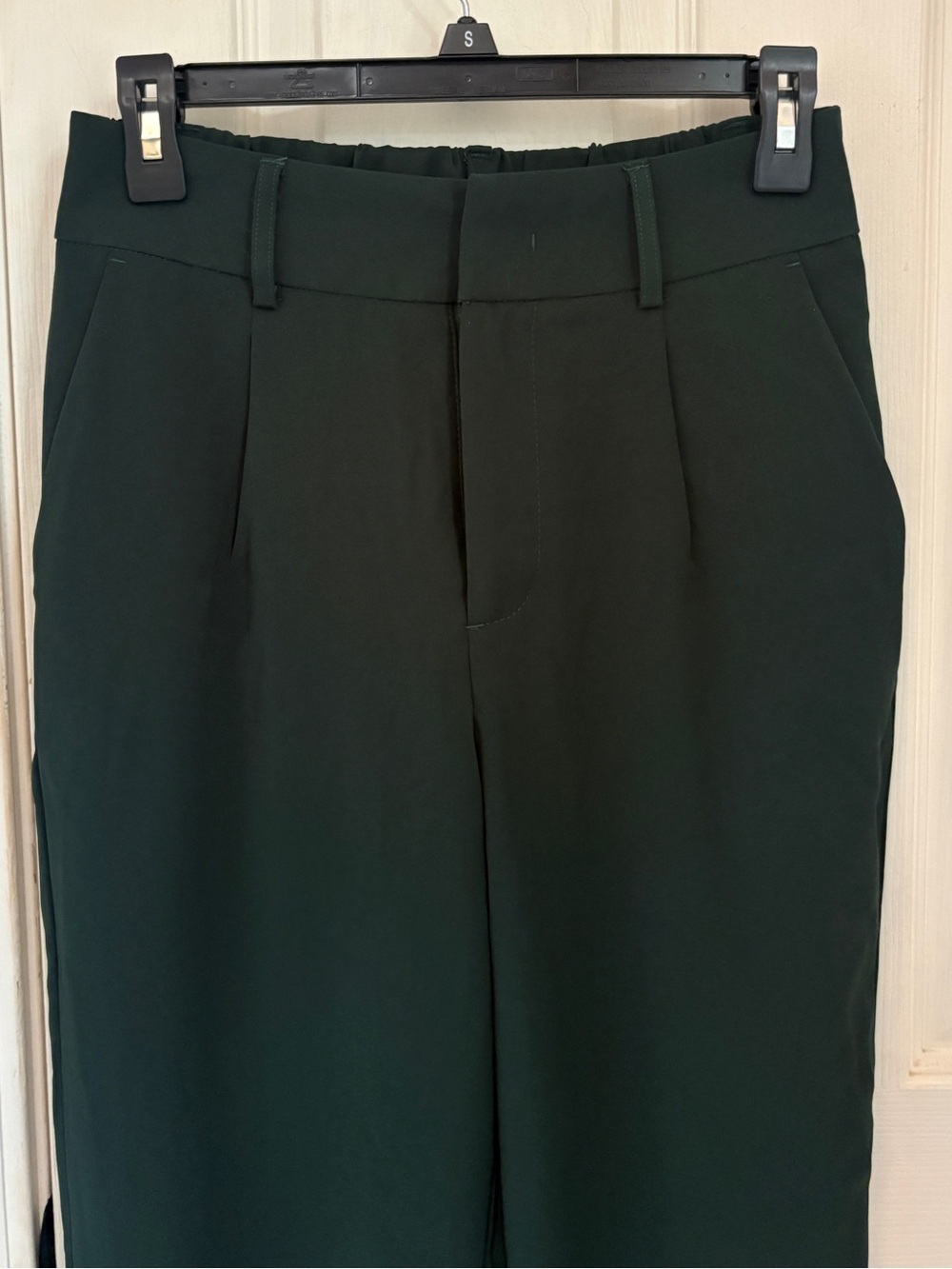 HALARA Flex High Waisted Pocket Solid Work Tapered Pants in Dark Green - Picture 8 of 14